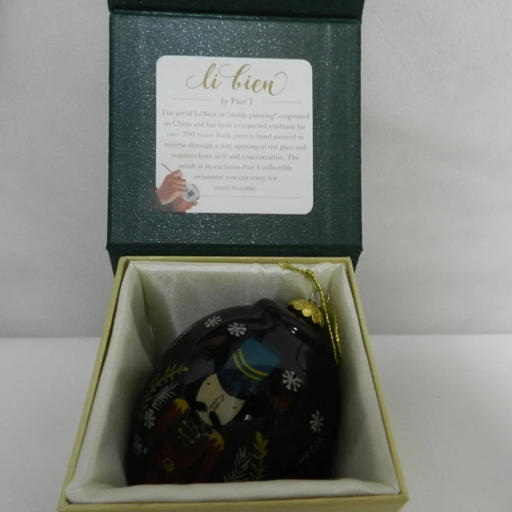 Nutcracker Christmas Tear Drop Glass Ornament Li Bien Hand painted 2019 w/ Box